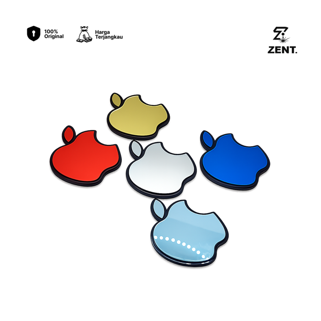 Emblem Apple Akrilik 5x6 Cm Double Tape Lem